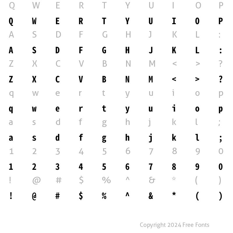 Character Map of Gen Shin Gothic Monospace Bold