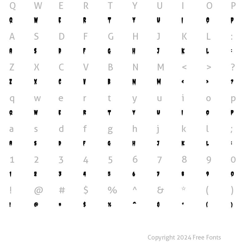 Character Map of Gendarwo Regular