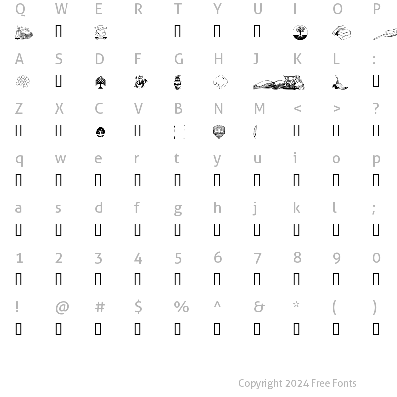 Character Map of Genealogy 1 Regular