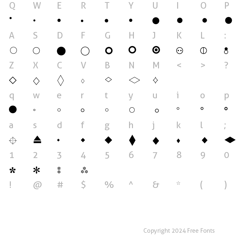 Character Map of GeneralSymbols P05 Regular