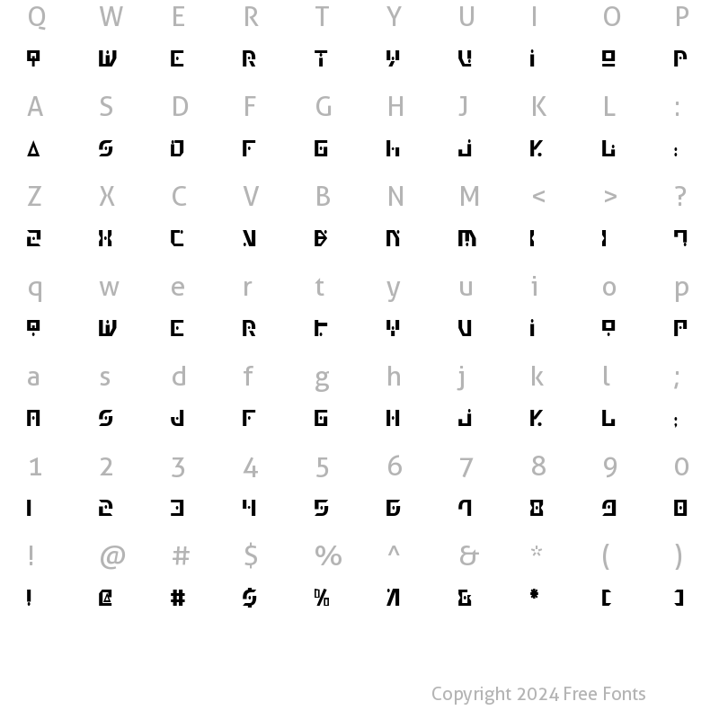 Character Map of Generation Nth Condensed Condensed