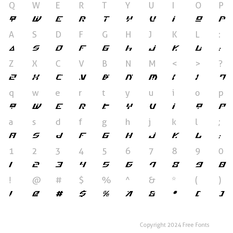 Character Map of Generation Nth Italic Italic