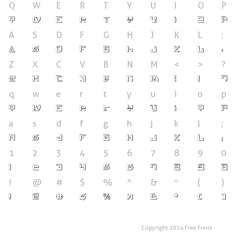 Character Map of Generation Nth Shadow Shadow