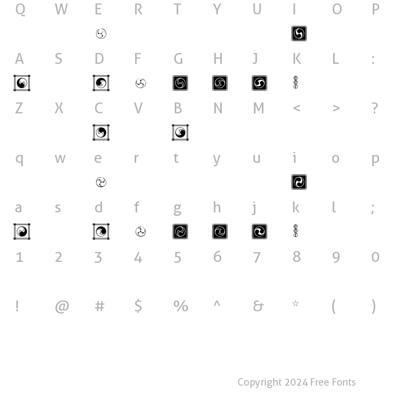 Character Map of genji eval Regular