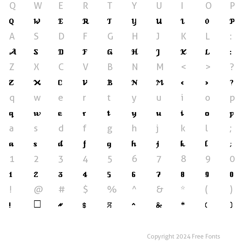 Character Map of Genoa Regular