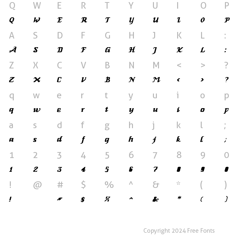 Character Map of GenoaItalic Regular