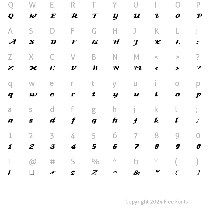 Character Map of GenoaItalic-Wd Normal