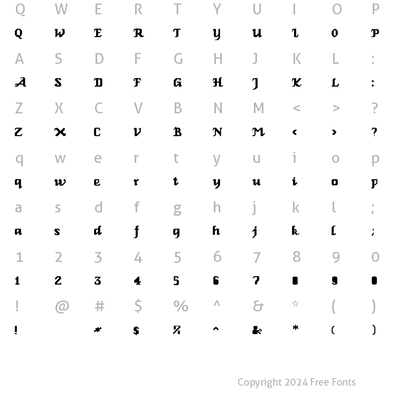 Character Map of GenoaRoman Regular