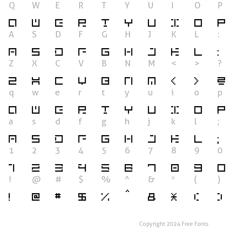 Character Map of genown_v01 Regular