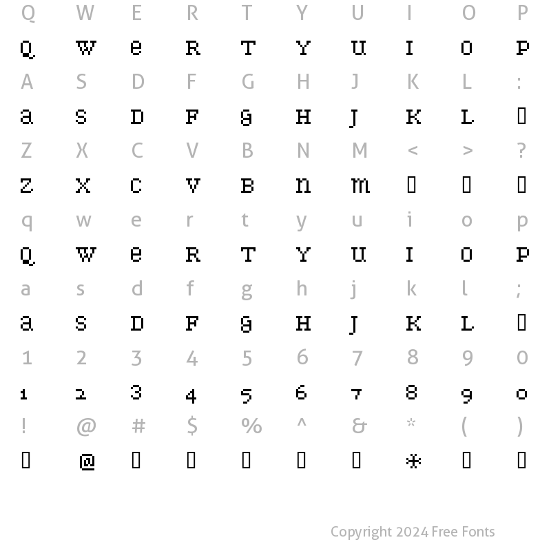 Character Map of Gentleman Caller Regular