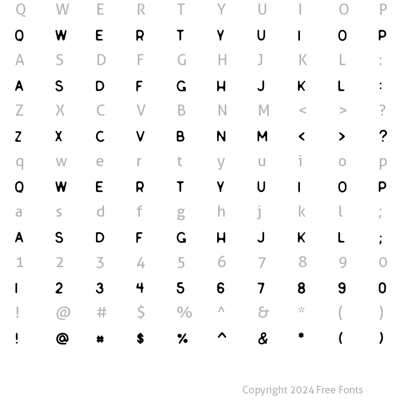 Character Map of Genuine sans serif Regular