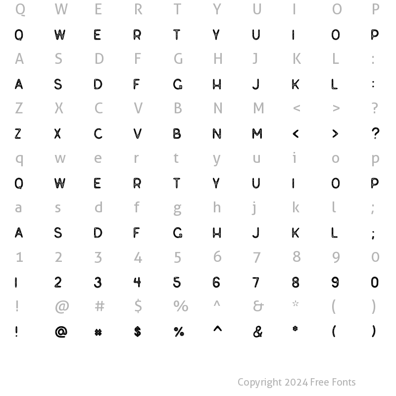 Character Map of Genuine sans serif - textured Regular