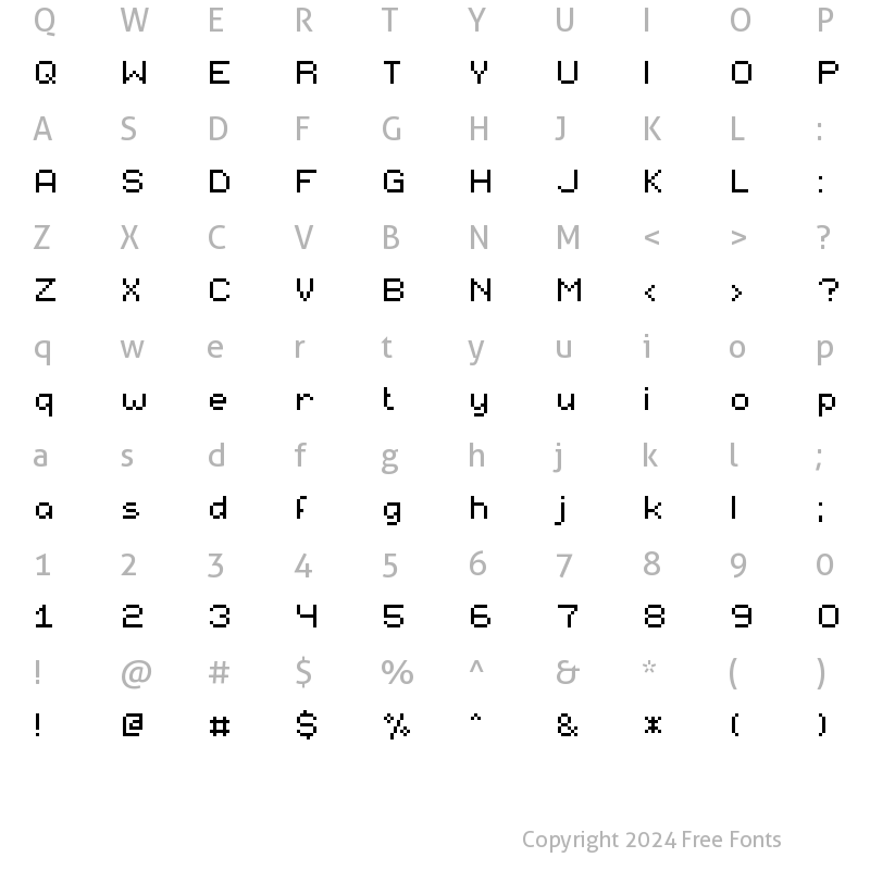 Character Map of Genx Institute Cyr Regular