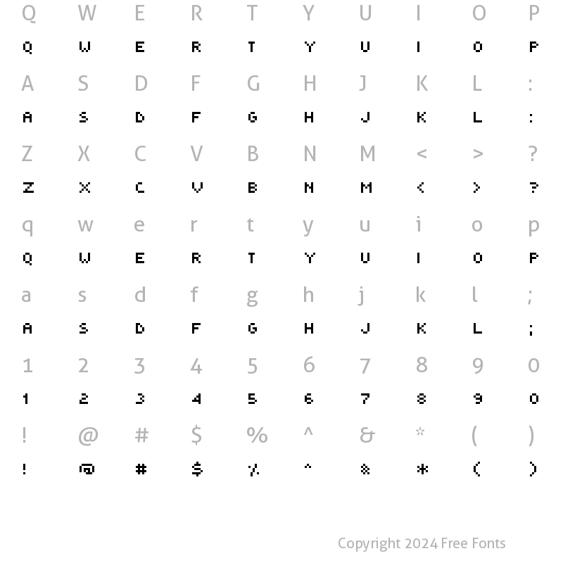 Character Map of Genx KCond Cyr Regular