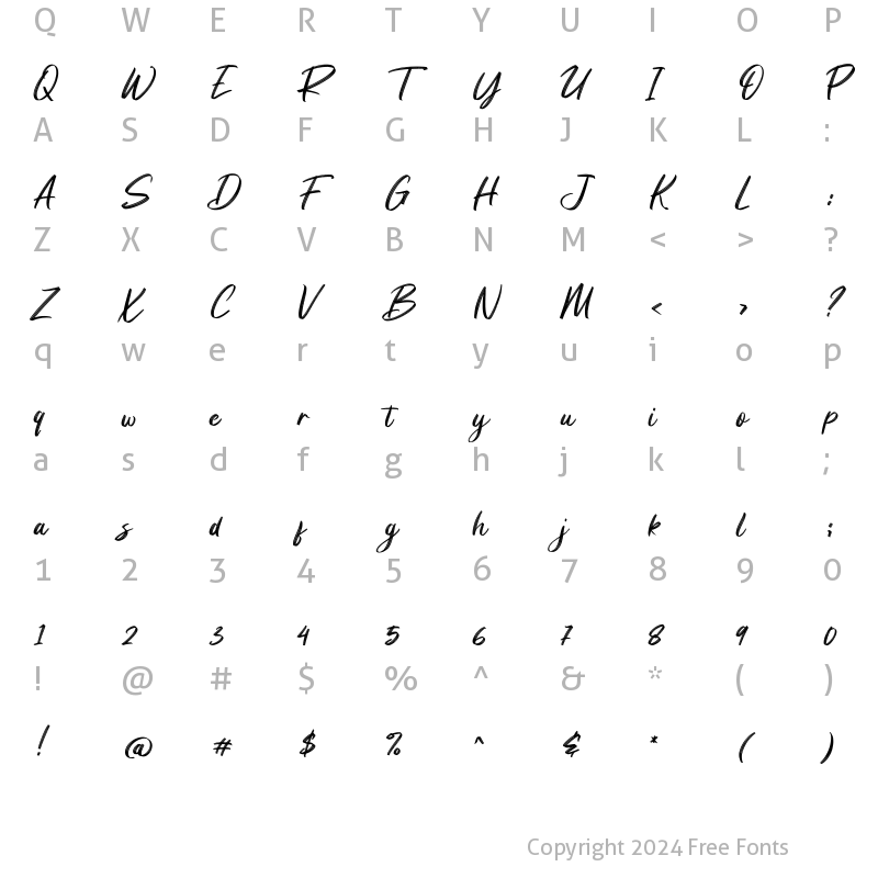 Character Map of Genyvila Regular