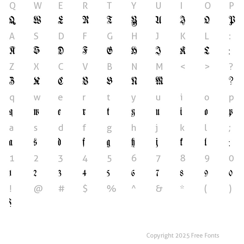 Character Map of Genzsch Et Heyse Regular