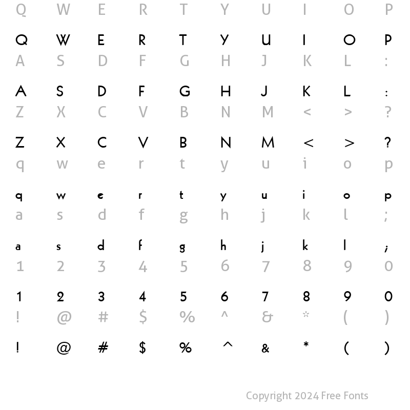 Character Map of Geo 112 Bold