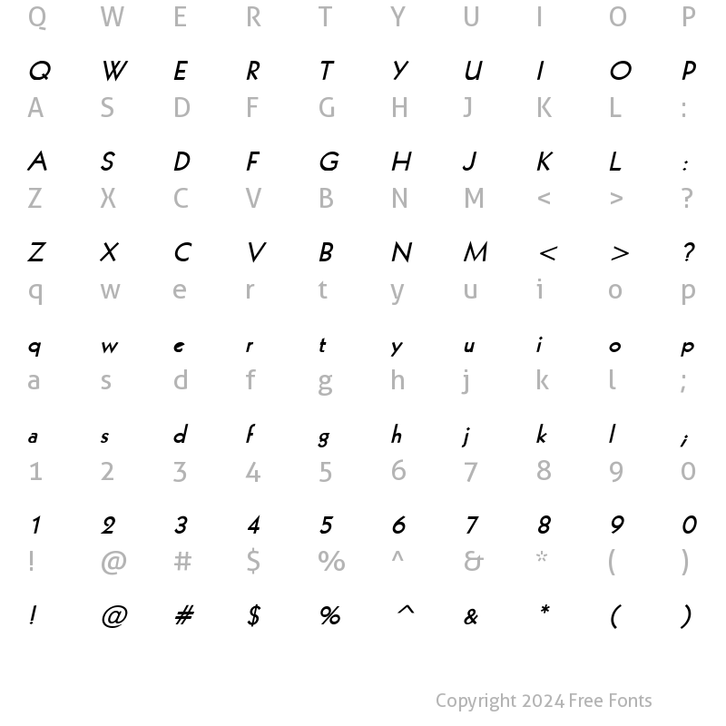 Character Map of Geo 112 Bold Italic