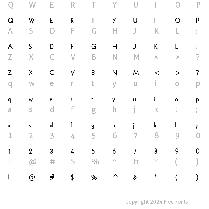 Character Map of Geo 112 Condensed Bold