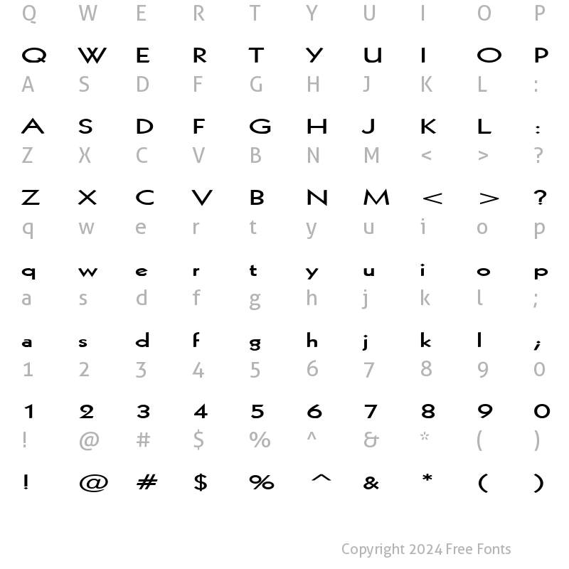 Character Map of Geo 112 Extended Bold