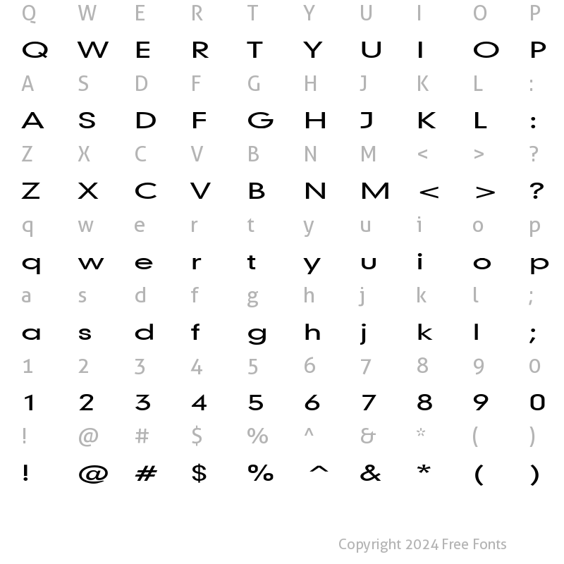 Character Map of Geo 579 Extended Normal