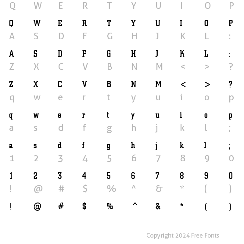 Character Map of Geo 957 Condensed Bold