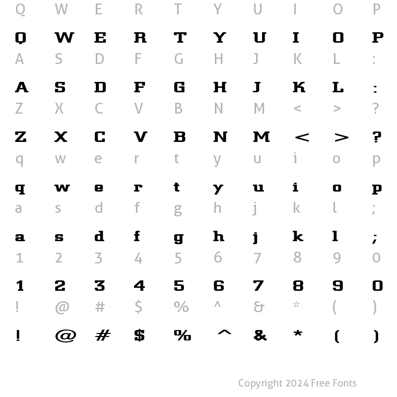 Character Map of Geo 957 Extended Bold