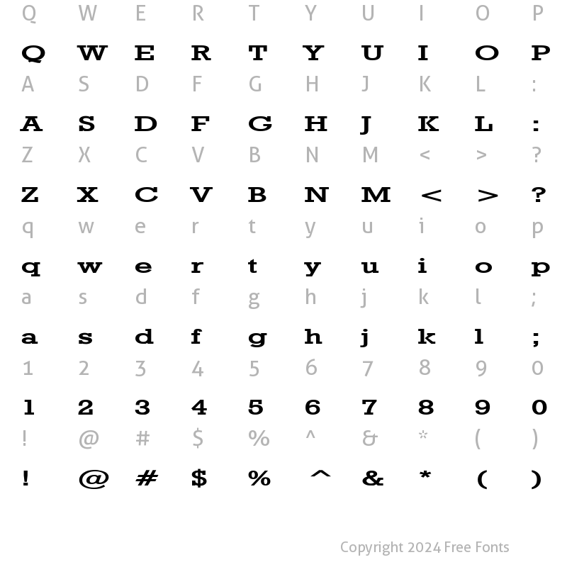 Character Map of Geo 986 Extended Bold