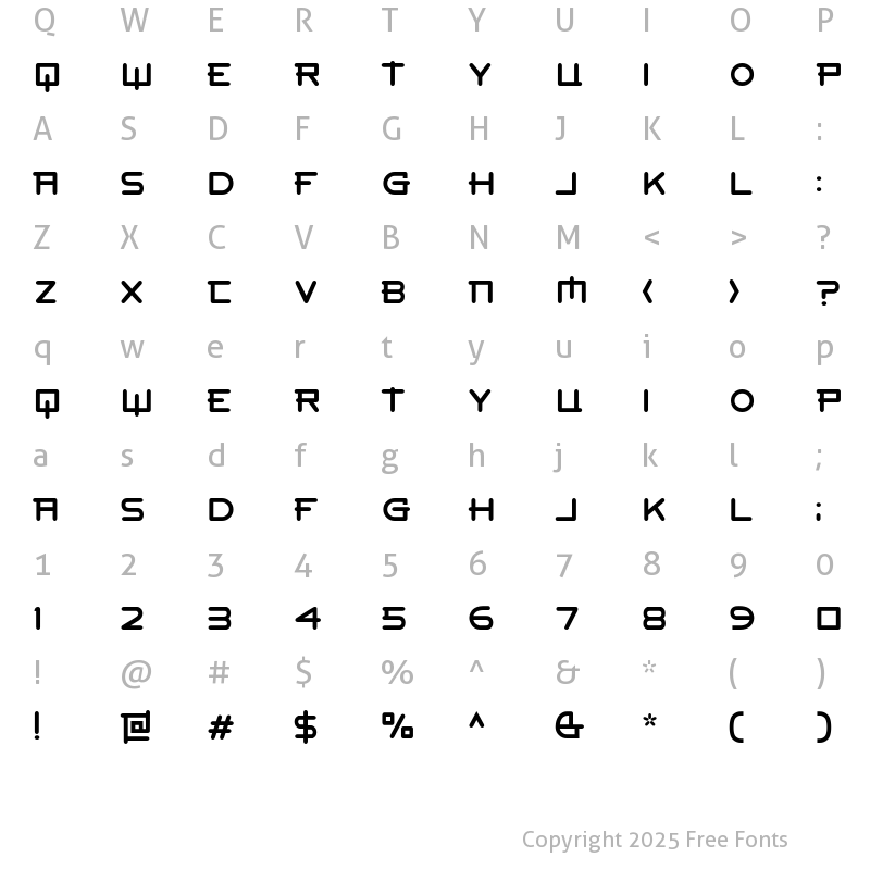 Character Map of GEOGRIE Regular