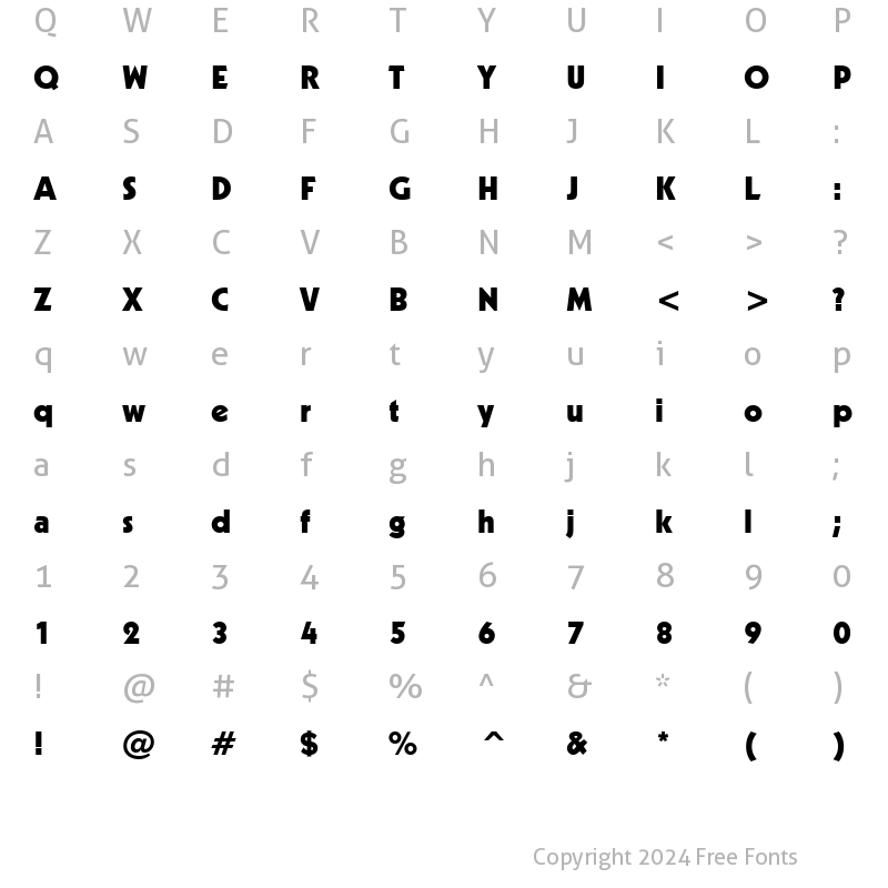 Character Map of Geometr231 Hv BT Heavy