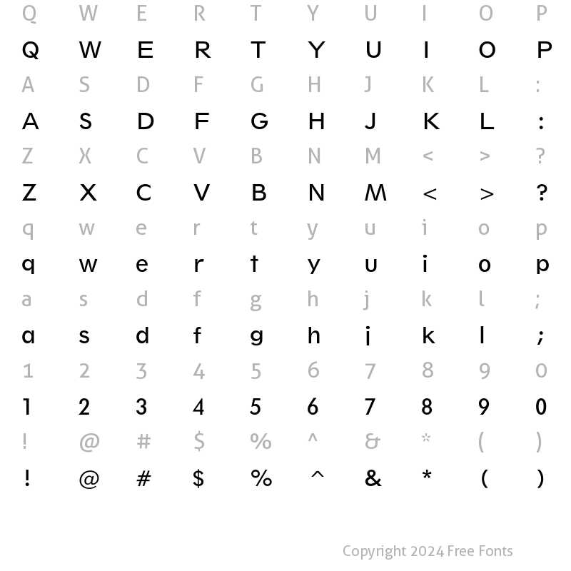 Character Map of Geometric 212 Book Regular