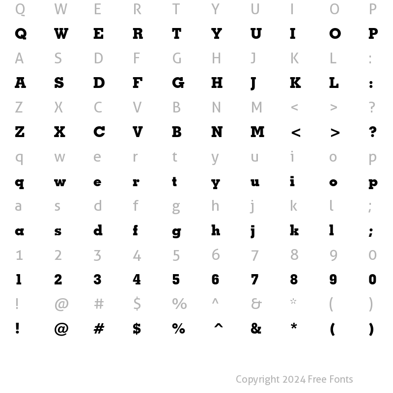 Character Map of Geometric Slabserif 703 Extra Bold