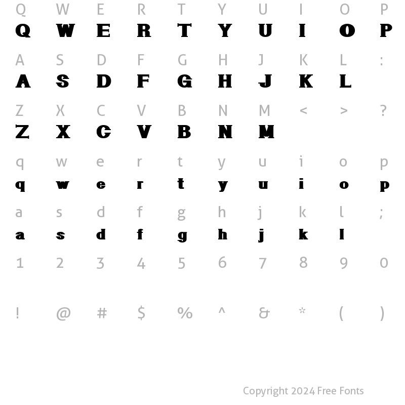 Character Map of GeometricSerif Regular