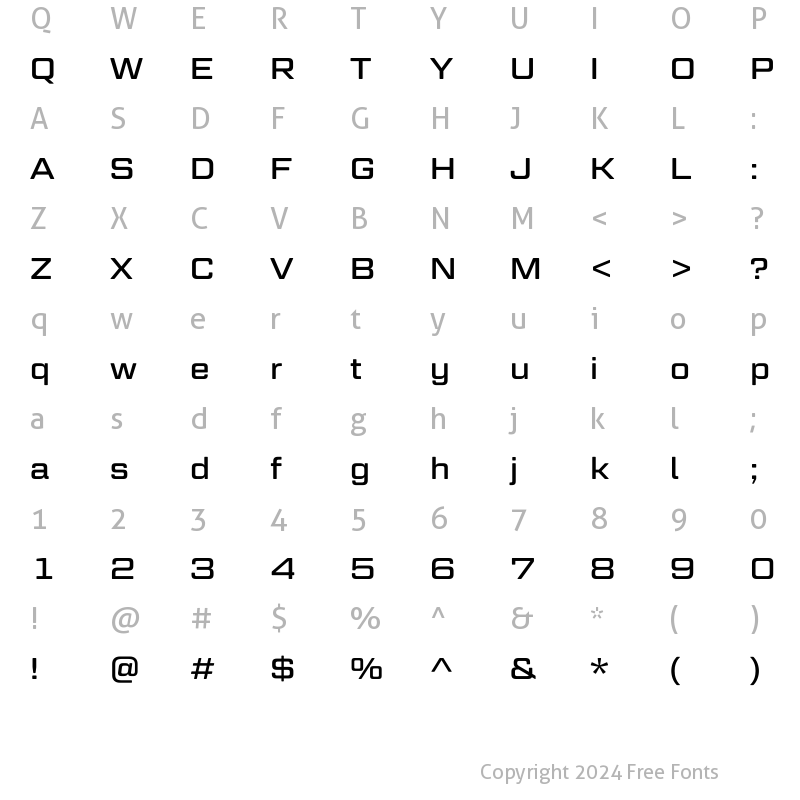 Character Map of GeomGraphicW03-Regular Regular