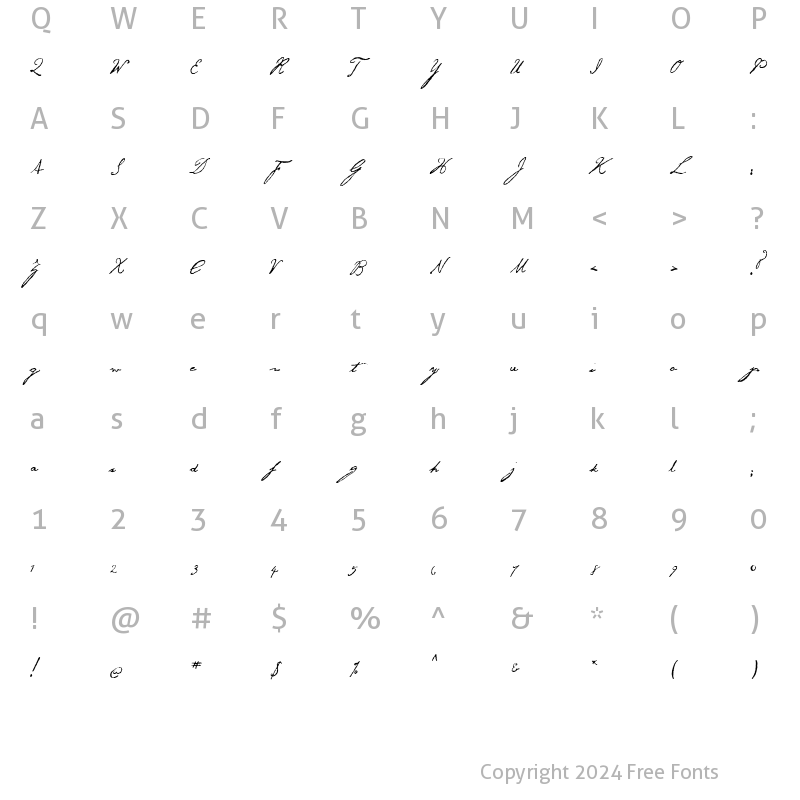 Character Map of George Gibson Regular