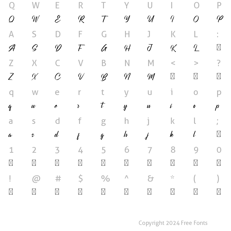 Character Map of Georgerithe Regular