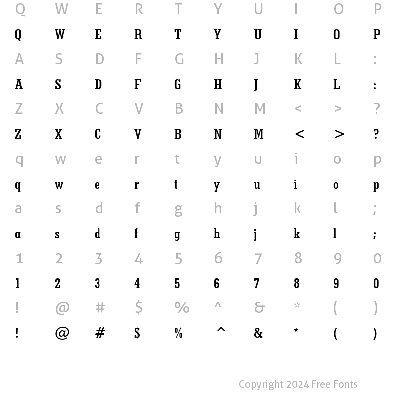 Character Map of GeoSlab703 MdCn BT Bold