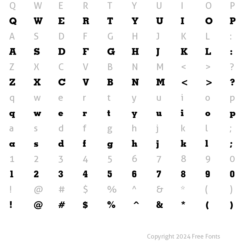 Character Map of GeoSlab703 XBd BT Extra Bold