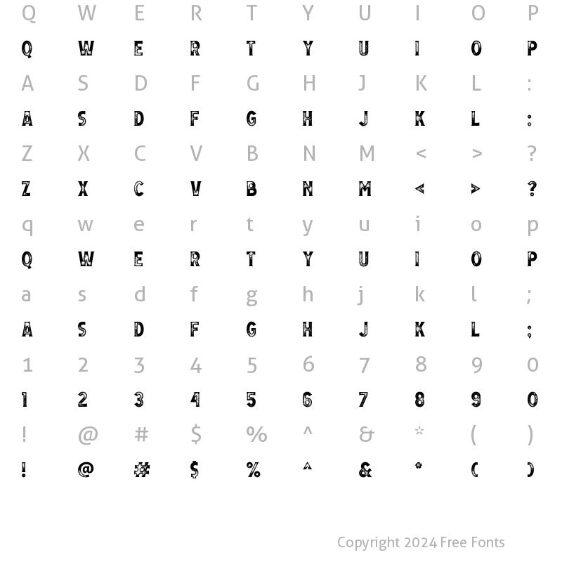 Character Map of Geovano Serif Rough