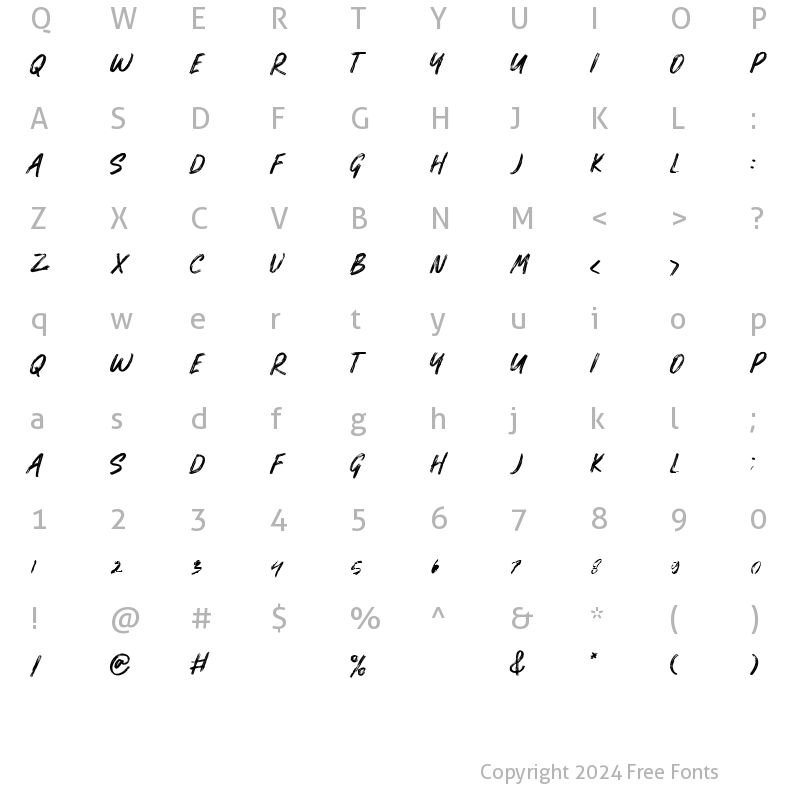 Character Map of Gergous Regular