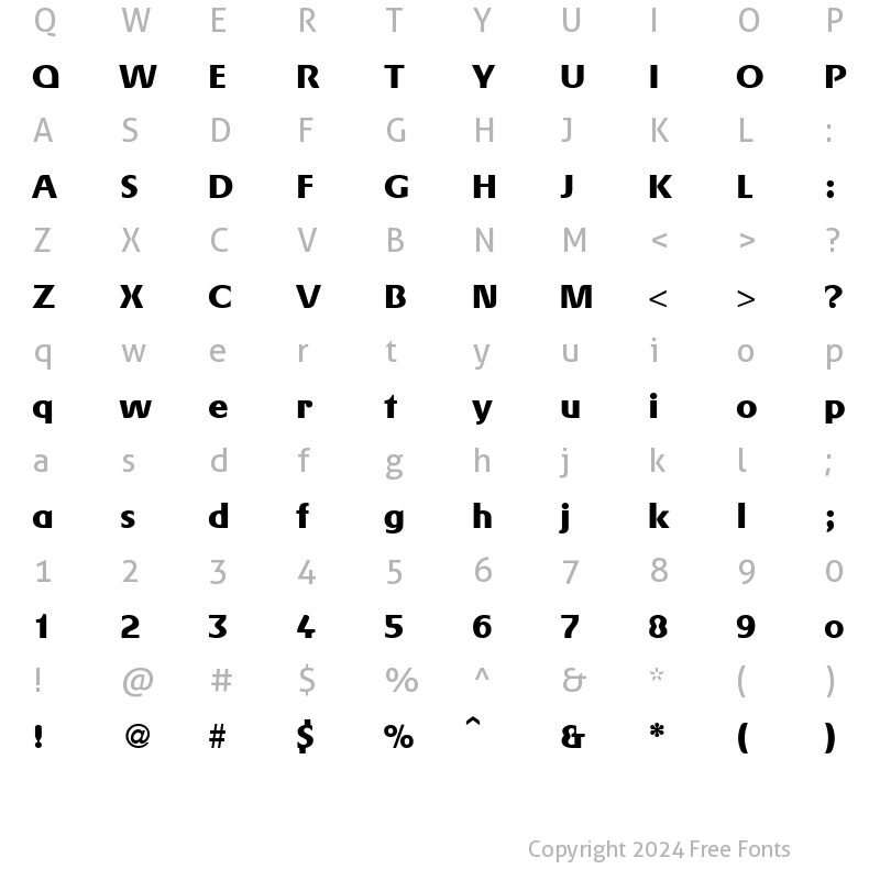 Character Map of Gerling Bold