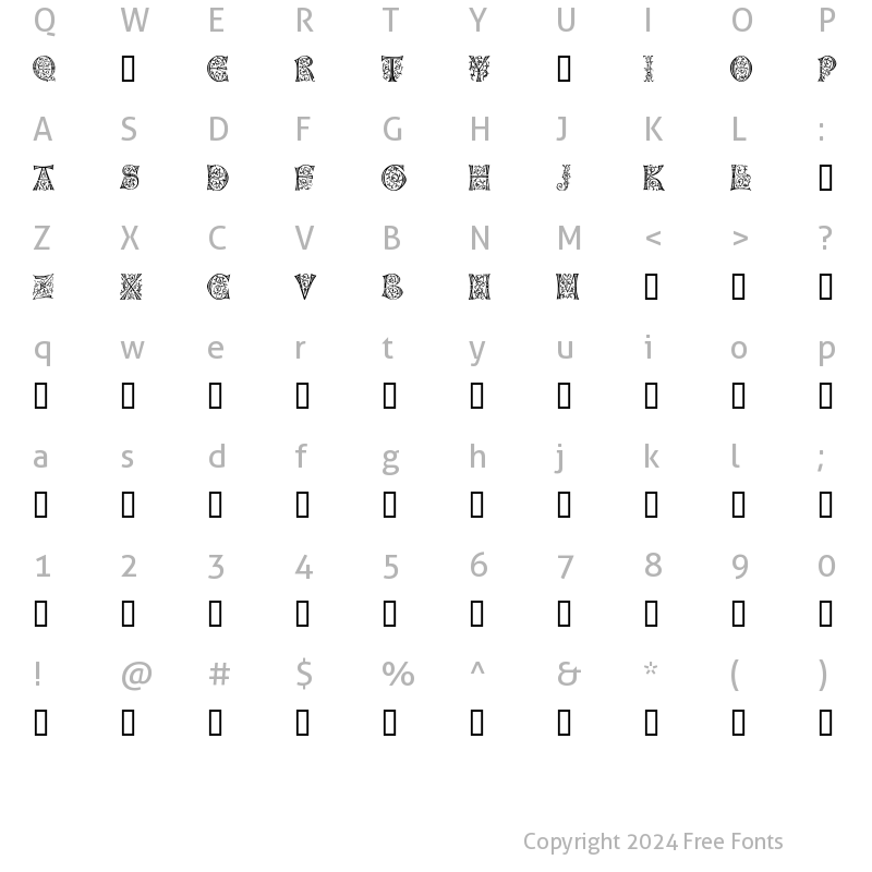 Character Map of German Caps Regular