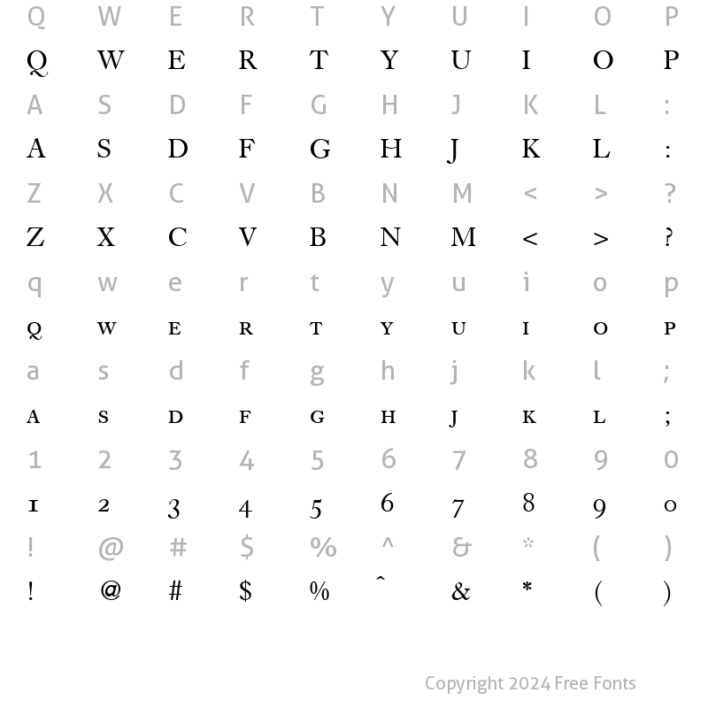 Character Map of GermanCaslonSmc Regular