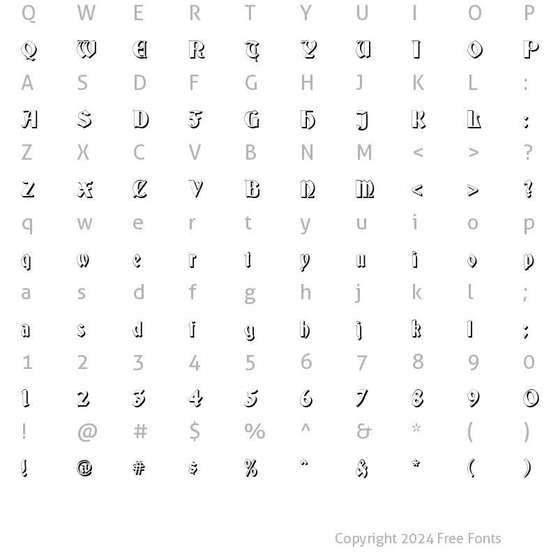 Character Map of Germania Shadow Regular