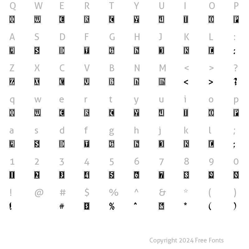 Character Map of Germania Versalien Regular