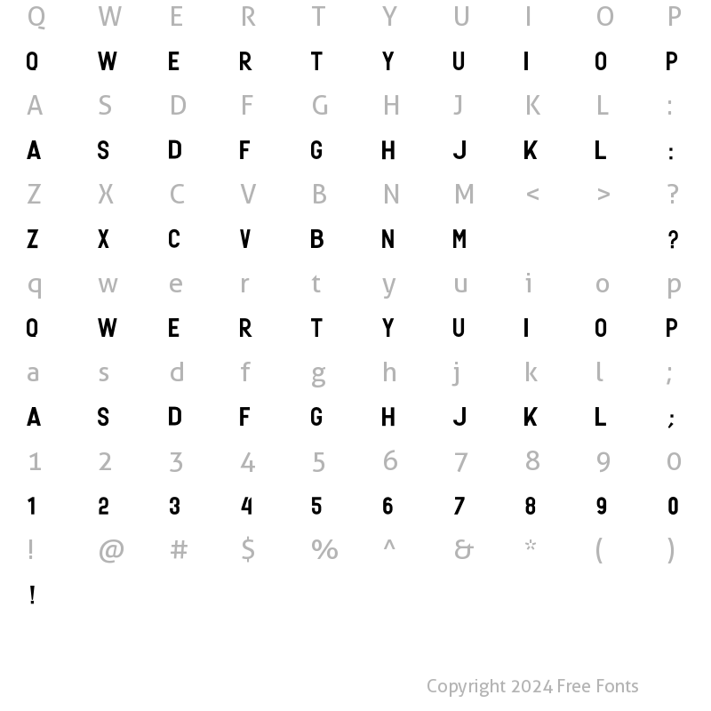 Character Map of GERONIMO BASE Regular