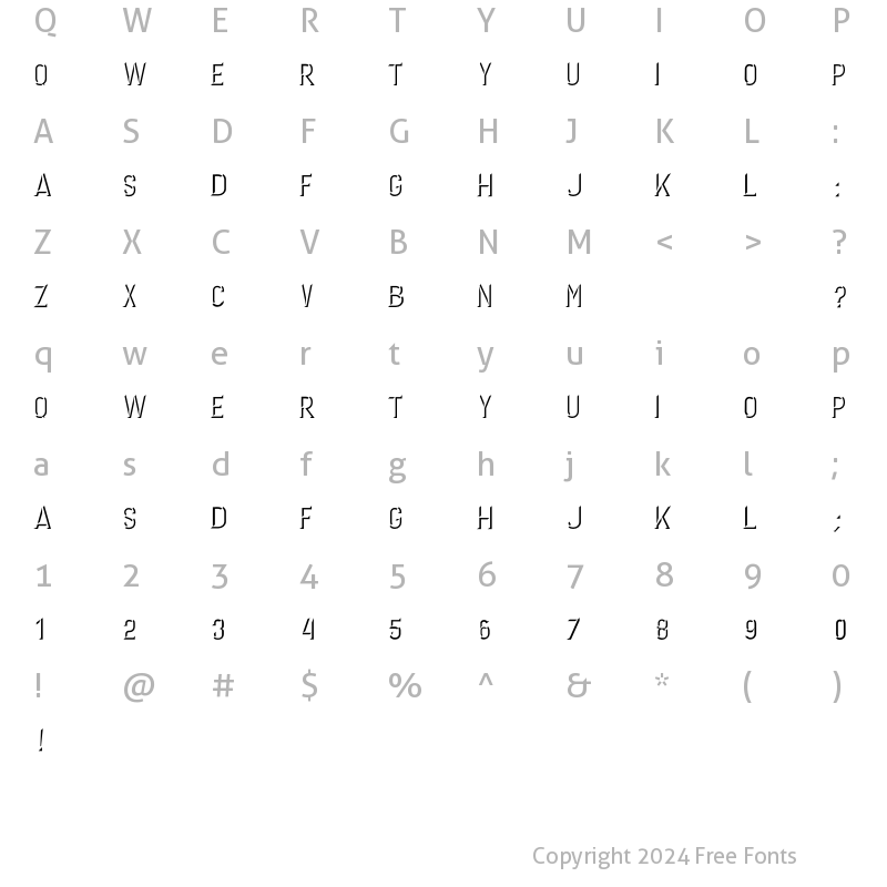 Character Map of GERONIMO DARK Regular