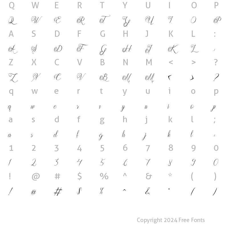 Character Map of Geryline Regular