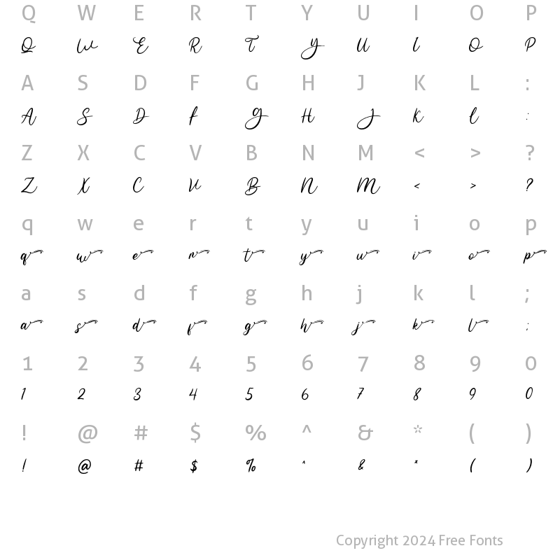 Character Map of Geshana SS02