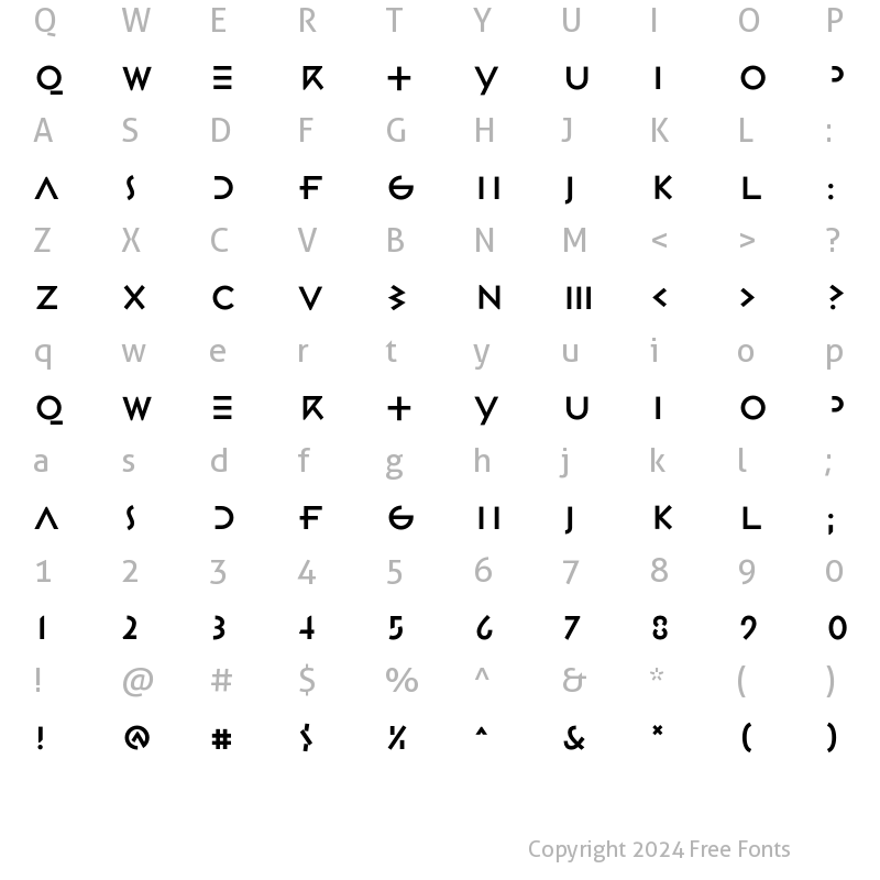 Character Map of Gestalt HTF-Linear- Medium